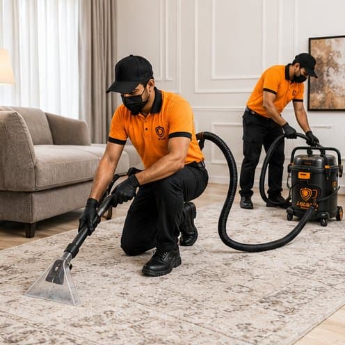 J-Guard technician deep-extracting a carpet
